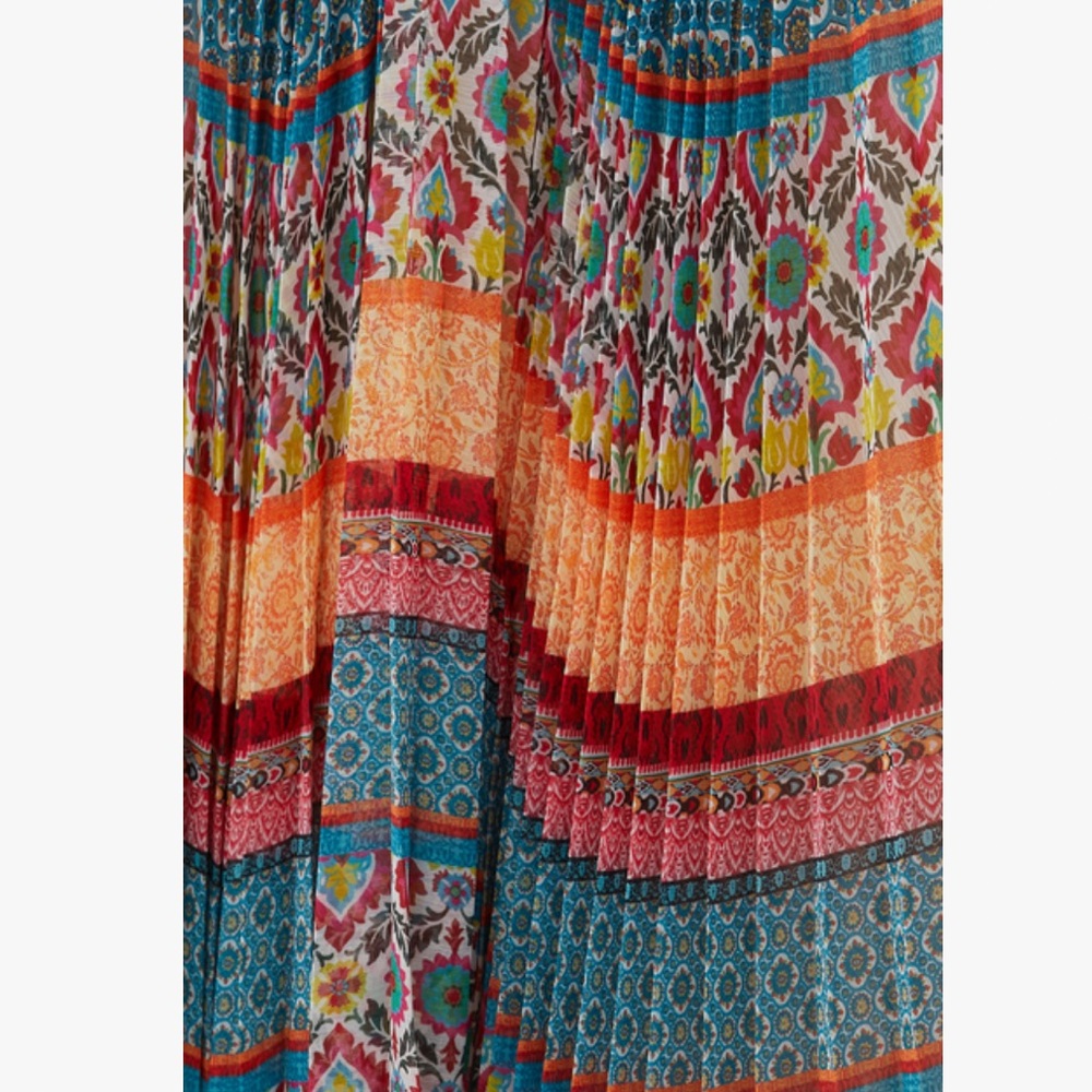 Alice + Olivia Gloria Chain-Strap Pleated Maxi Dress Size 4 - Picture 10 of 11